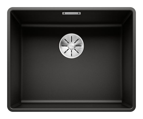 SUBLINE 500-F Flächenbündige Spüle für 60 cm Unterschrank Silgranit 1 Becken  (Schwarz) 