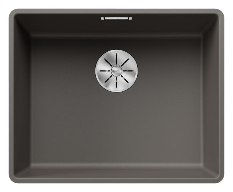 SUBLINE 500-F Flächenbündige Spüle für 60 cm Unterschrank Silgranit 1 Becken  (Grau) 