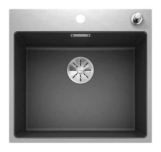 SUBLINE 500-IF/A SteelFrame Flächenbündige Spüle für 60 cm Unterschrank Silgranit  (Anthrazit) 