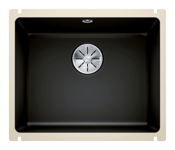 SUBLINE 500-U Unterbauspüle für 60 cm Unterschrank Keramik 1 Becken  (Schwarz) 