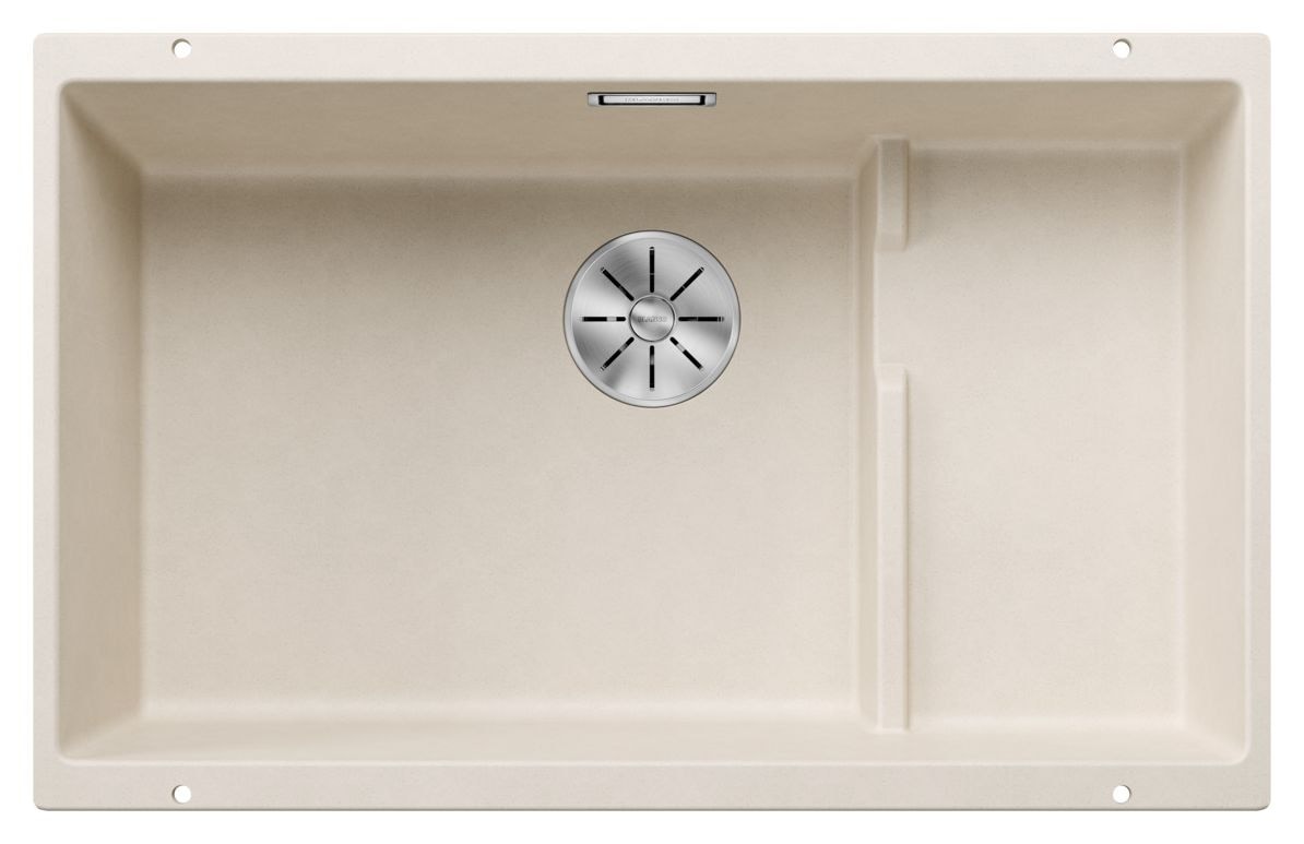 SUBLINE 700-U LEVEL Unterbauspüle für 80 cm Unterschrank Silgranit 2 Becken  (Weiß) 