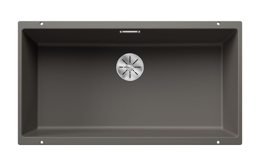 SUBLINE 800-U Unterbauspüle für 90 cm Unterschrank Silgranit 1 Becken  (Grau) 