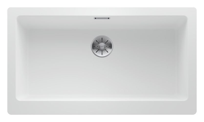 VINTERA XL 9-UF Flächenbündige Spüle für 90 cm Unterschrank Silgranit 1 Becken  (Weiß) 