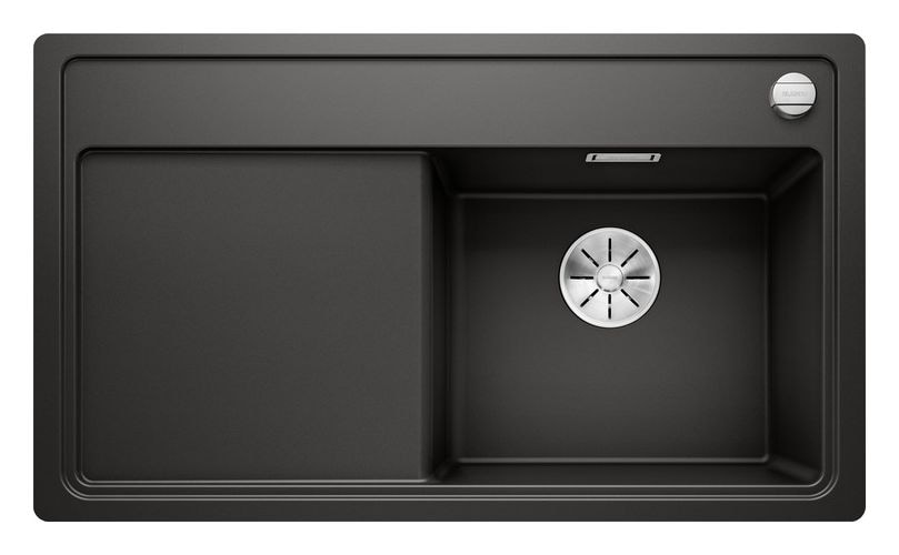 ZENAR 45 S-F Flächenbündige Spüle für 45 cm Unterschrank Silgranit 1 Becken  (Schwarz) 