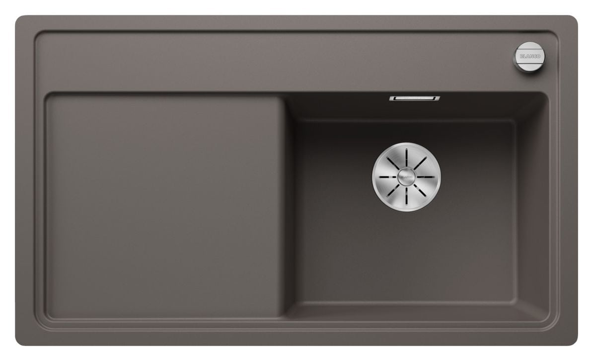 ZENAR 45 S-F Flächenbündige Spüle für 45 cm Unterschrank Silgranit 1 Becken  (Grau) 