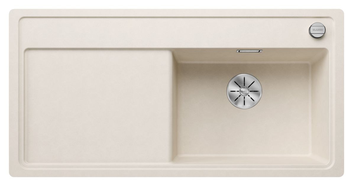ZENAR XL 6 S-F Flächenbündige Spüle für 60 cm Unterschrank Silgranit 1 Becken  (Weiß) 