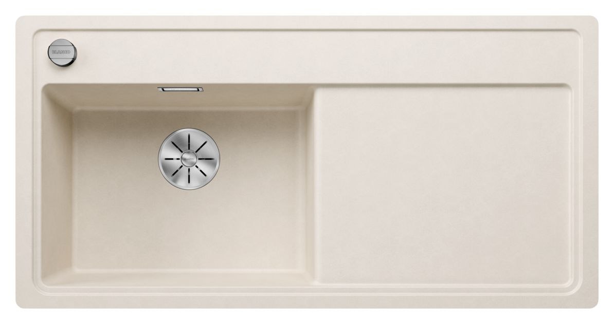 ZENAR XL 6 S-F Flächenbündige Spüle für 60 cm Unterschrank Silgranit 1 Becken  (Weiß) 