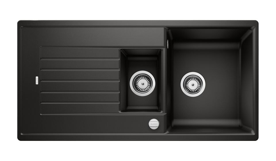 ZIA 6 S Einbauspüle für 60 cm Unterschrank Silgranit 2 Becken  (Schwarz) 