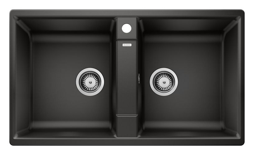 ZIA 9, SILGRANIT, schwarz, ohne Ablauffernbedienung, keine Beckenlage, 900 mm Untermaß 