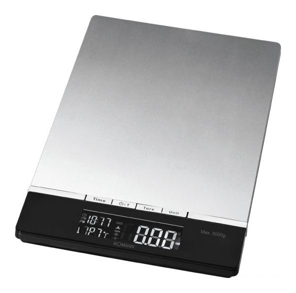 KW1421CB Elektronische Küchenwaage bis 5 kg Genauigkeit 1 g  (Schwarz, Edelstahl) 