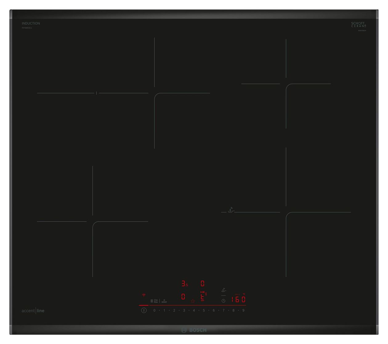 HBD776AB63 (HBG4790B3 + PIF695HC1E) Backofen-Set groß AutoClean mit autarkem 60 cm Induktions Kochfeld 