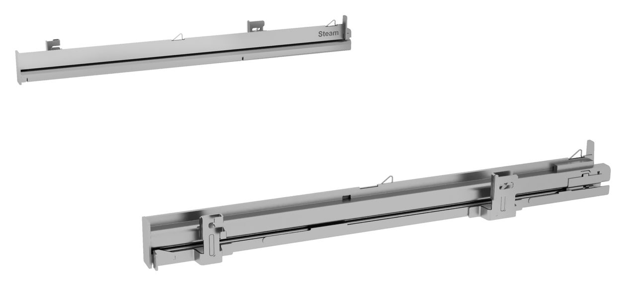 HEZ638D00 Clip-Vollauszug Edelstahl 