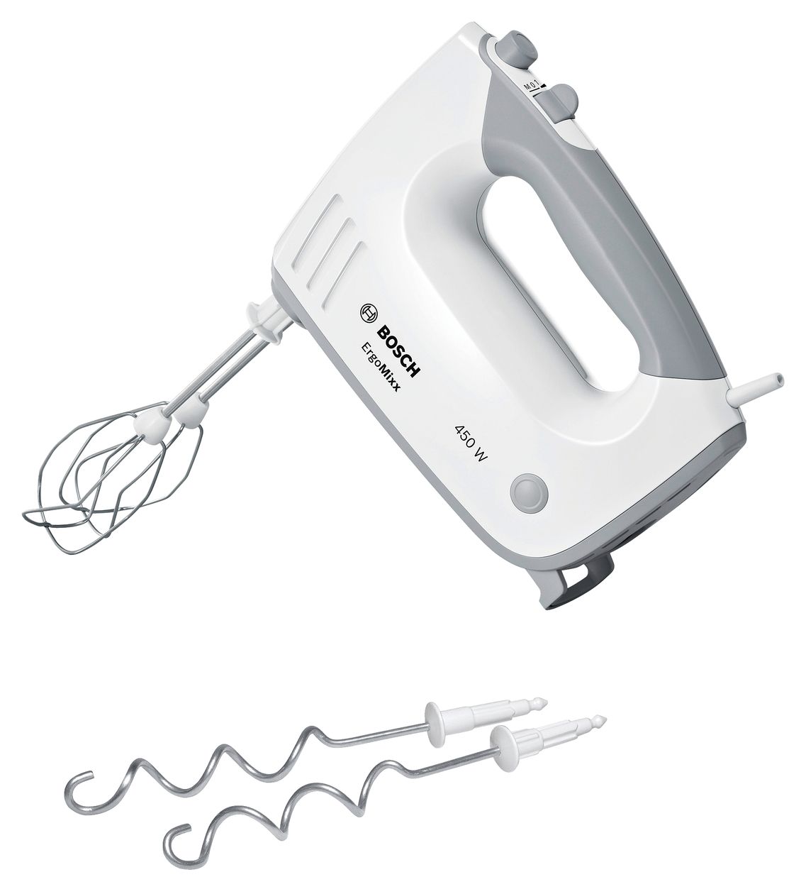 MFQ36400 ErgoMixx Handmixer 450 W 5 Stufen  (Grau, Weiß) 