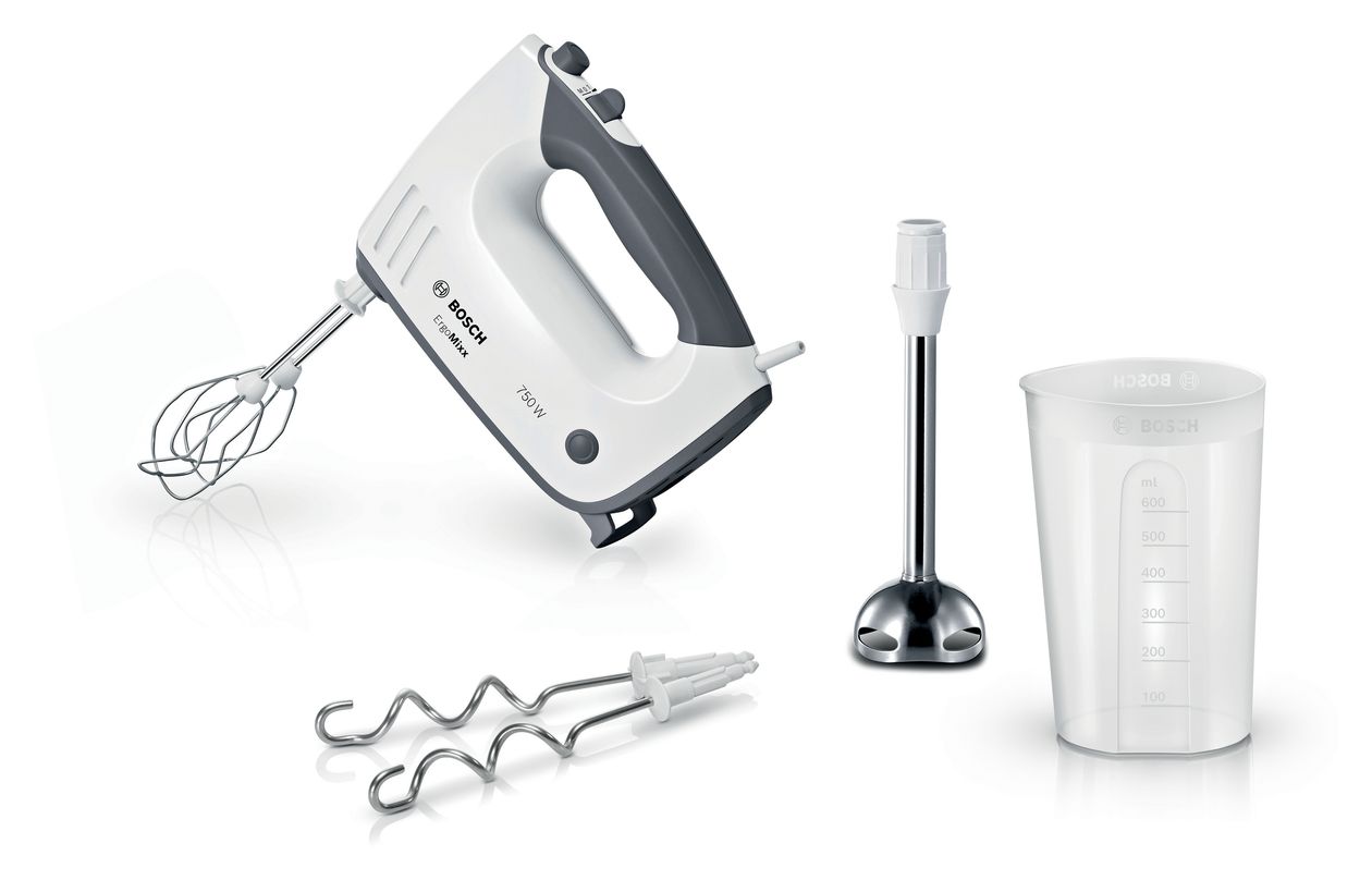 MFQ37470 ErgoMixx Handmixer 750 W 5 Stufen  (Schwarz, Weiß) 