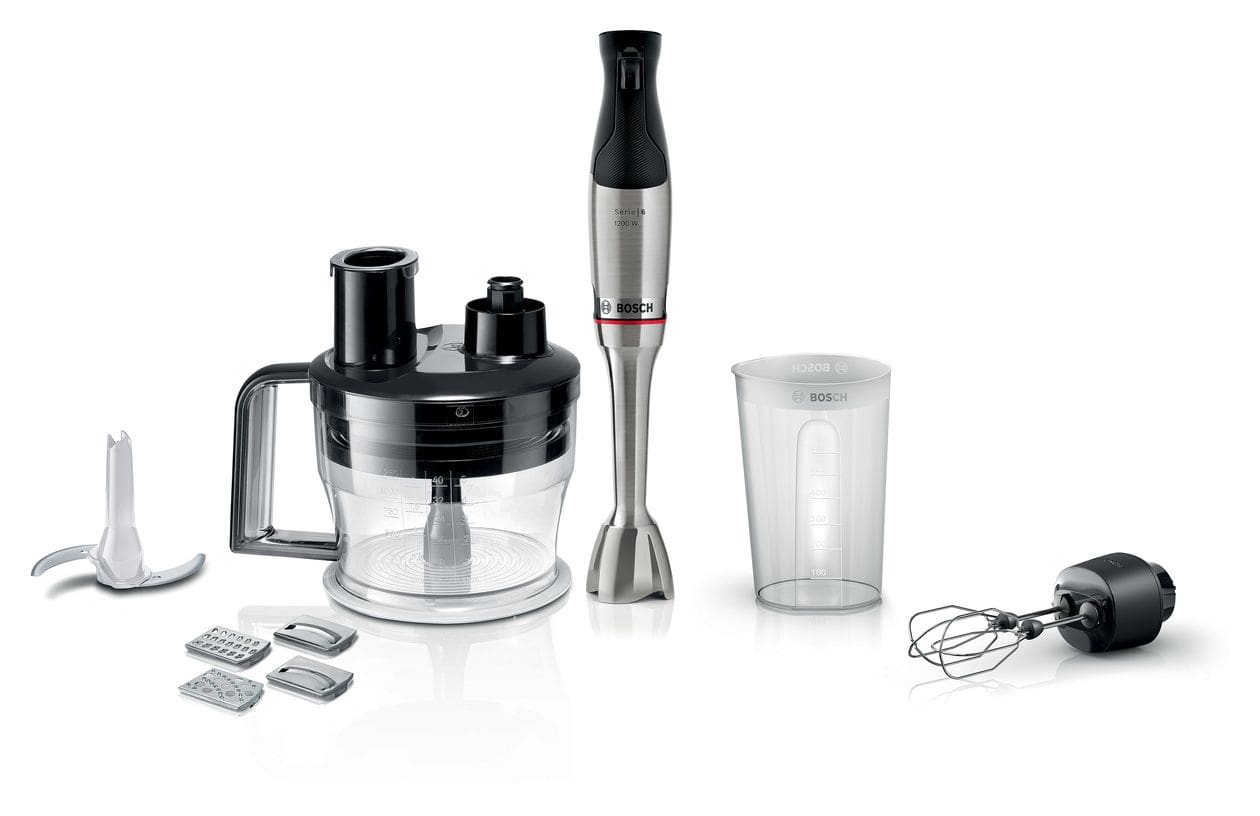 Seire 6 MSM6M874 ErgoMaster Stabmixer 1200 W (Schwarz, Edelstahl, Transparent) 