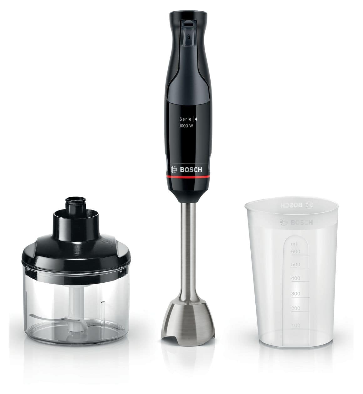 Serie 4 MSM4B620 ErgoMaster Stabmixer 1000 W 12 Stufen  (Schwarz) 