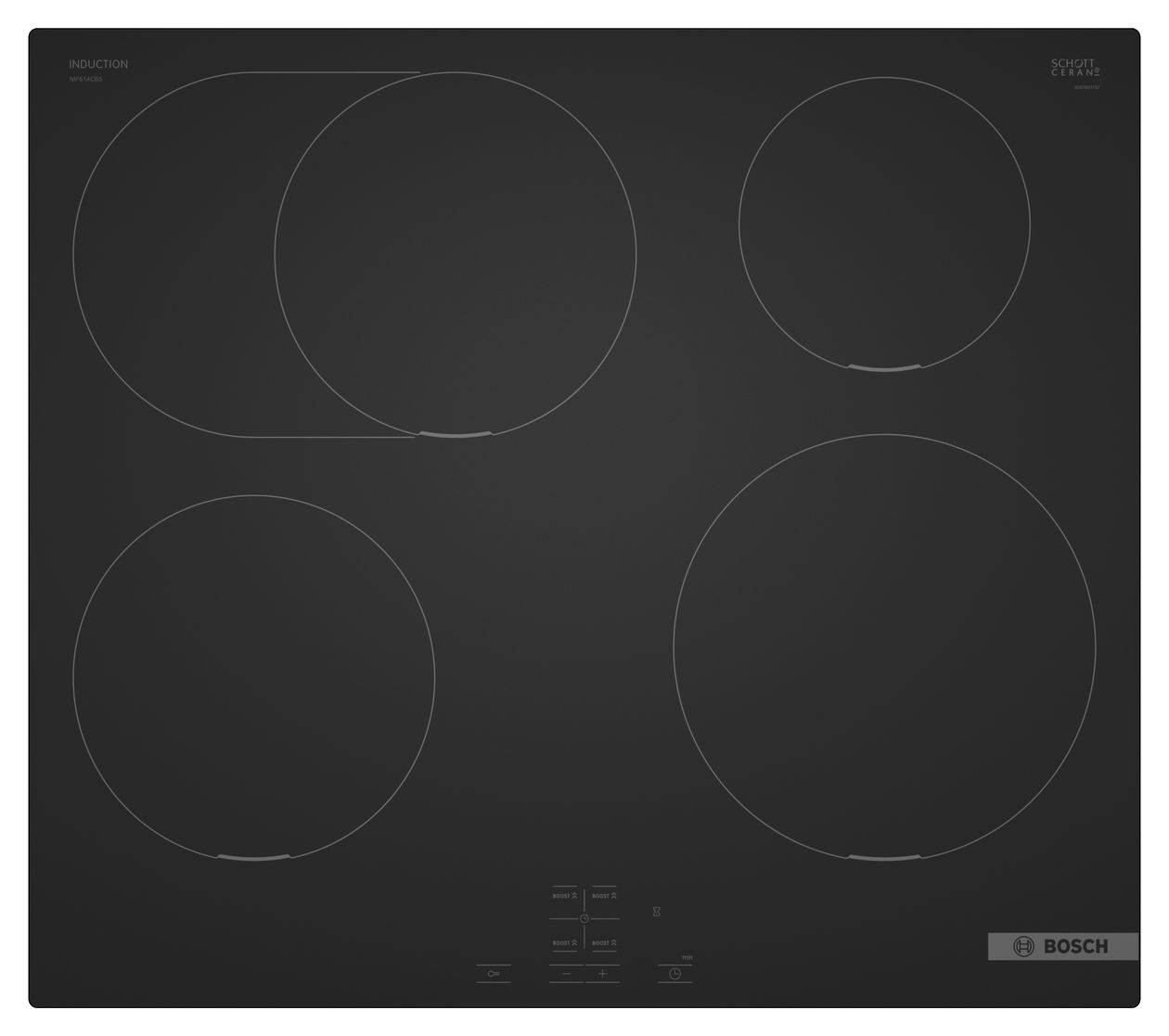 Serie 4 NIF61ABB5E herdgebundenes 60 cm Induktions Kochfeld/Herdplatte 4 Zone(n) 