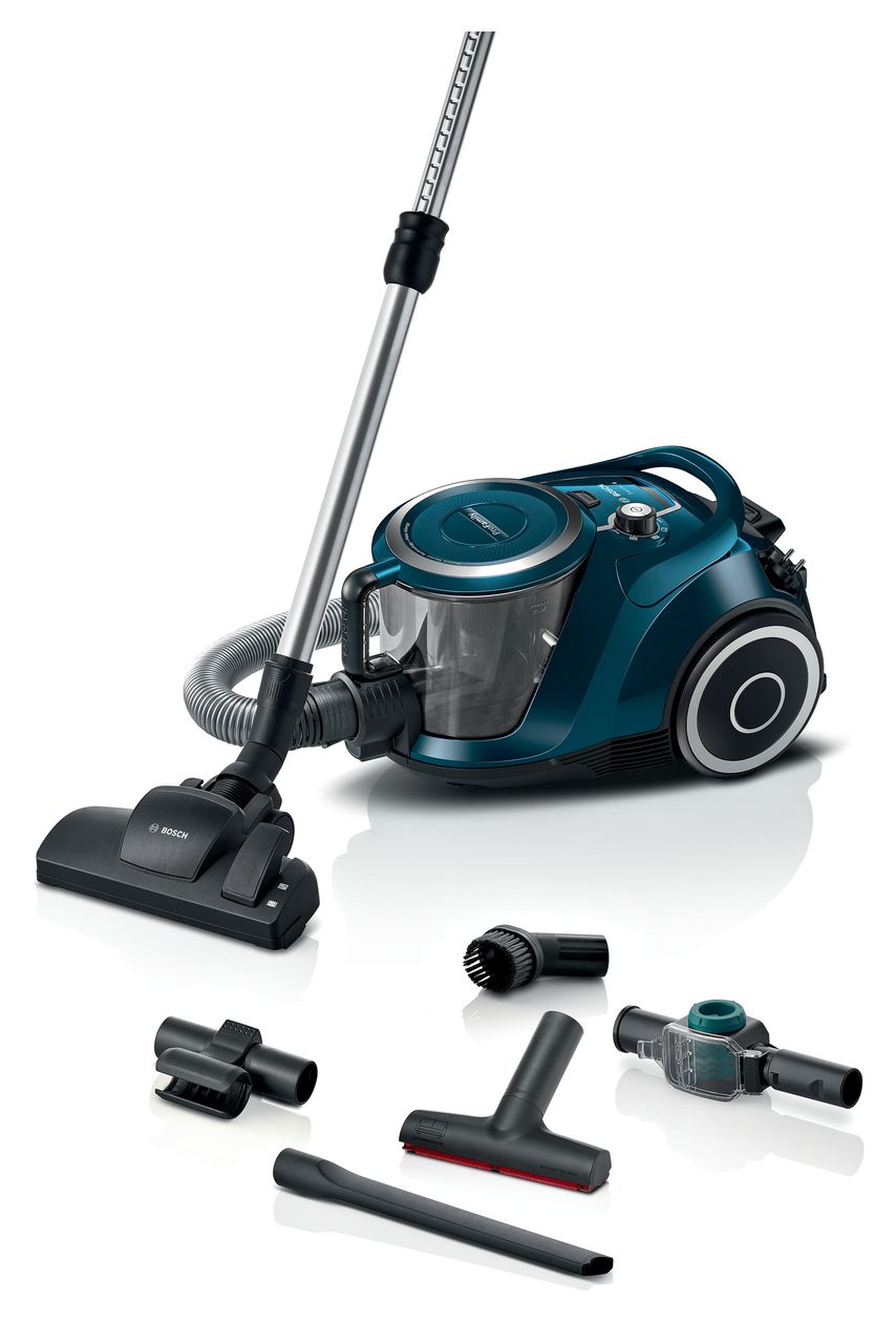 Serie 6 BGC41XFMLY ProFamily Bodenstaubsauger Beutellos 750 W Hygienefilter (Schwarz, Blau, Edelstahl) 