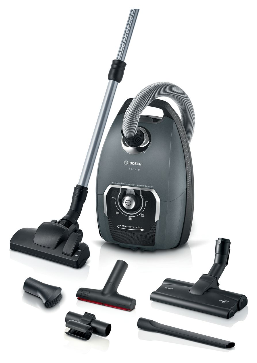 Serie 8 BGL75XPRQ ProSilence Bodenstaubsauger mit Staubbeutel 750 W Allergie-Filter  (Grau) 