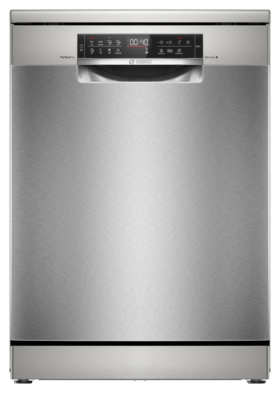 Serie 8 SMS8YCI04E 60 cm Geschirrspüler freistehend sehr leise 14 Maßgedecke aquaStop Funktion Wärmetauscher (Edelstahl) 