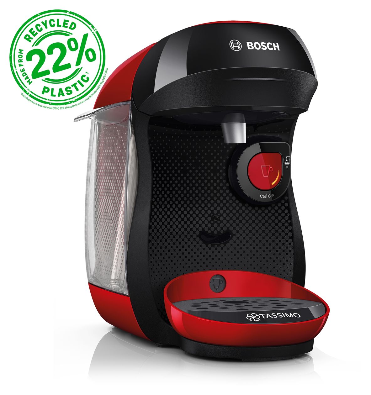 TAS103E Tassimo Happy friendly Kaffeekapsel Maschine  (Schwarz, Rot) 