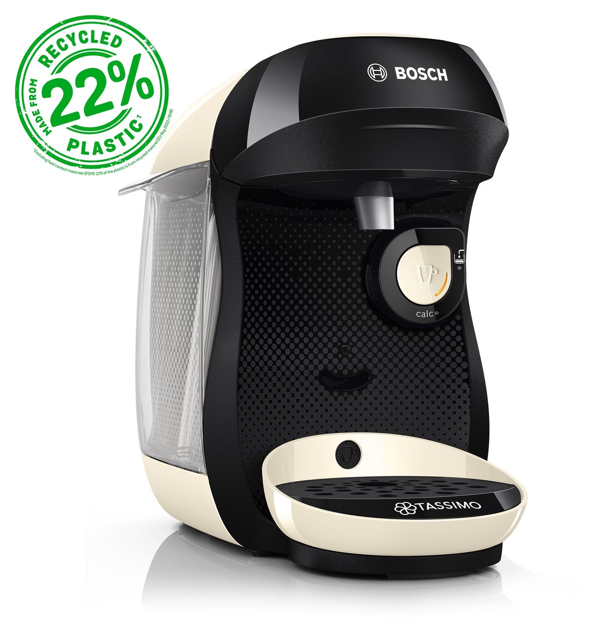 TAS107E Tassimo Happy friendly Kaffeekapsel Maschine  (Beige, Schwarz) 