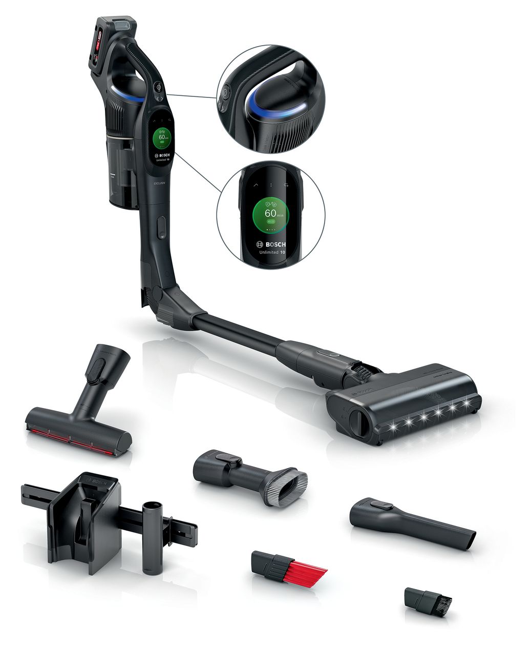 Unlimited 10 BKS1041BM Handstaubsauger Beutellos bis 80 min Laufzeit 18 V HEPA  (Schwarz) 