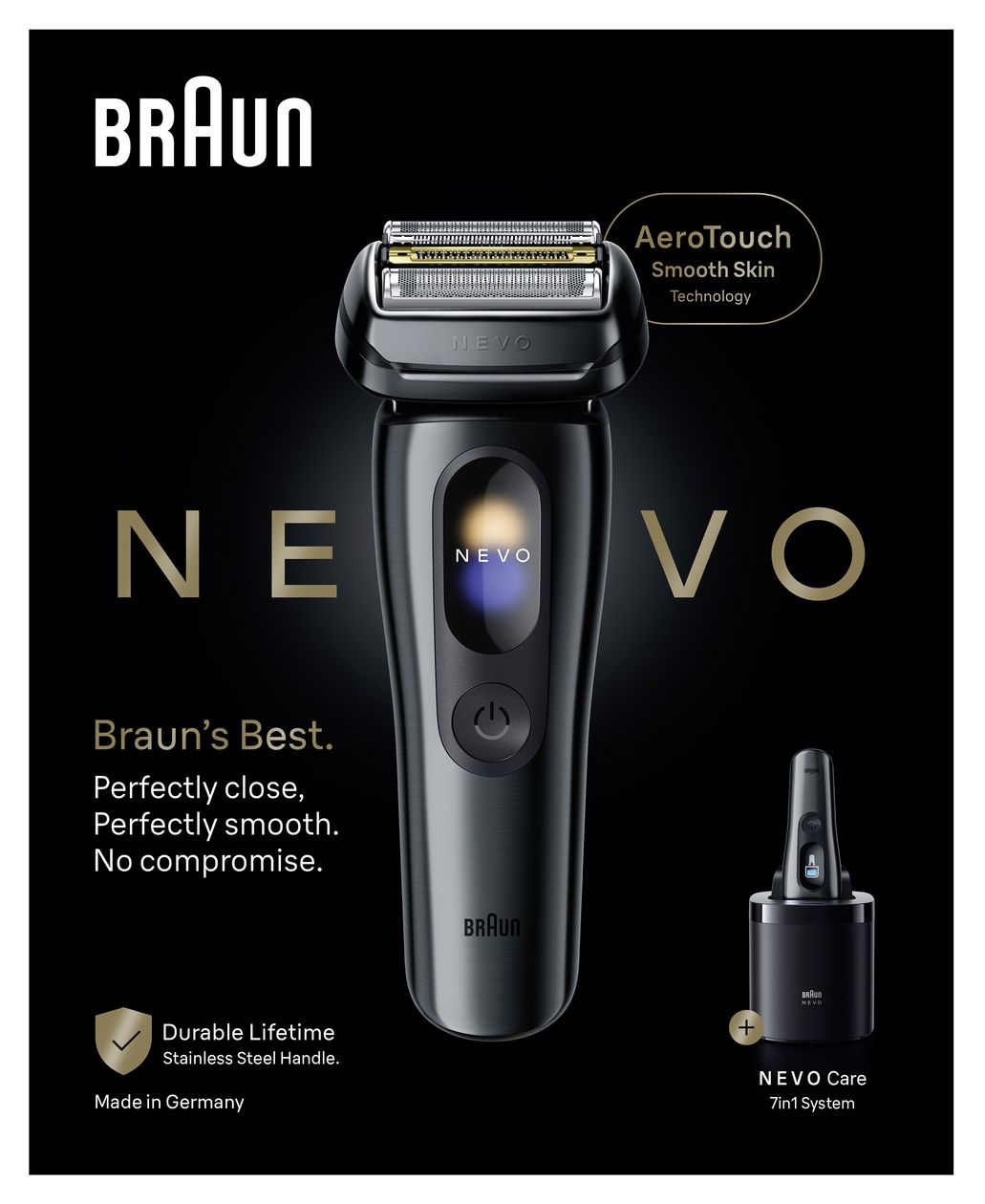 Nevo 15010c 7in1 mit Ledertasche Nass&Trocken Rasierer 60 min 