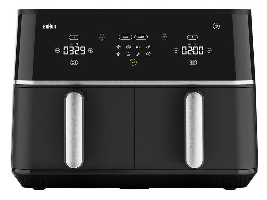 TD5030IBK Doppel Heißluftfritteuse 10 l 2400 W  (Schwarz, Silber) 