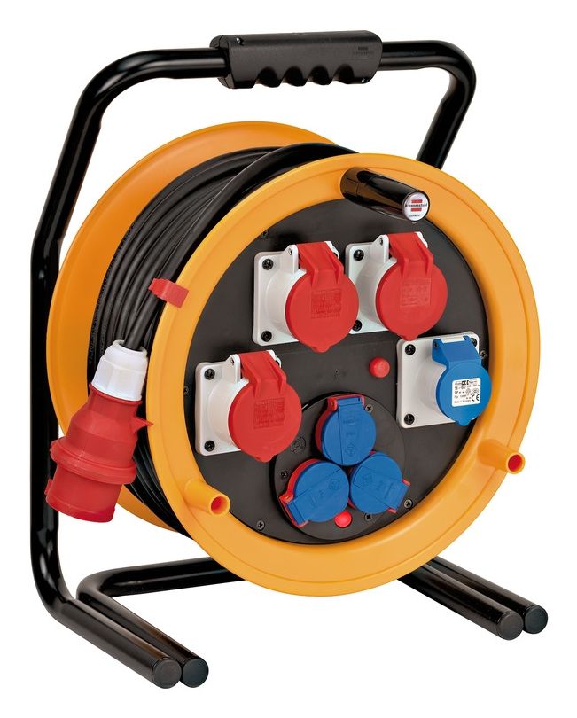 Brobusta CEE 4 IP44 Gewerbe-/Baustellen-Kabeltrommel 40 m  (Schwarz/Orange) 