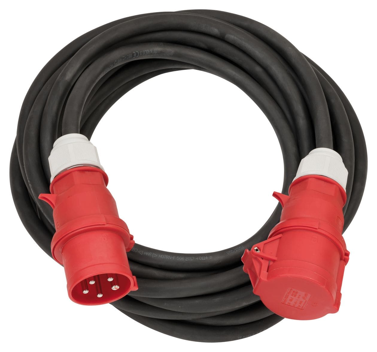 Professional CEE Verlängerungskabel IP44 H07RN-F 5G6,0 10 m  (Schwarz/Rot) 