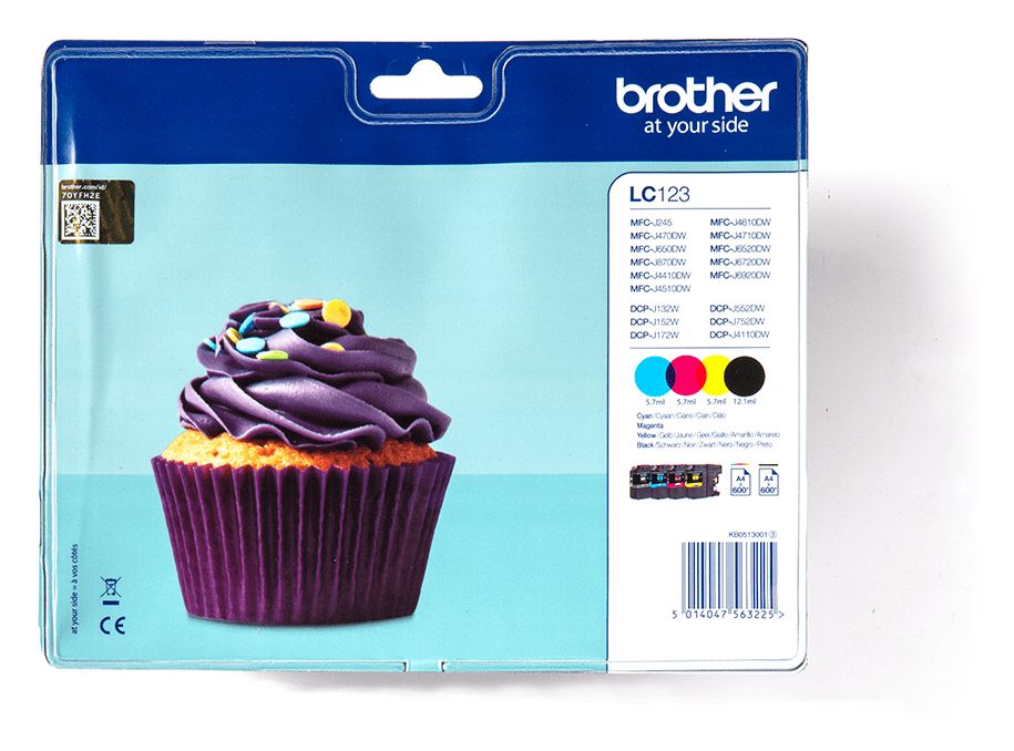 LC-123VALBP originale Druckerpatronen Schwarz, Cyan, Magenta, Gelb 600 Seiten 