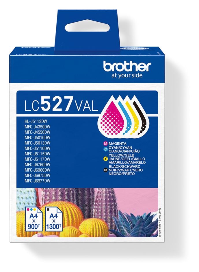 LC-527VAL originale Druckerpatronen Schwarz, Cyan, Magenta, Gelb 1300 Seiten 