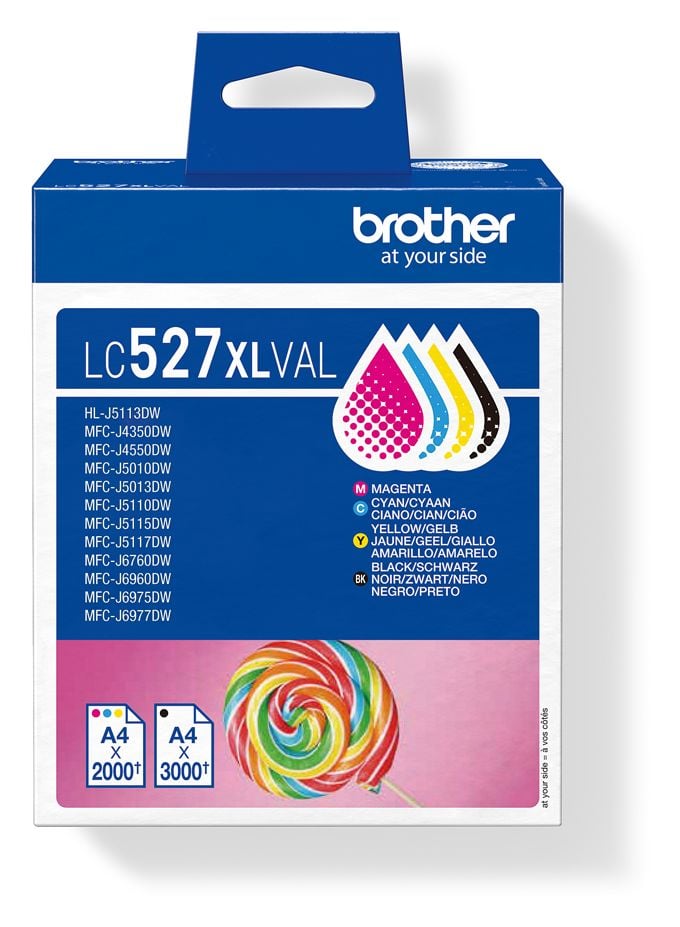 LC-527XLVAL originale Druckerpatronen Schwarz, Cyan, Magenta, Gelb 3000 Seiten 
