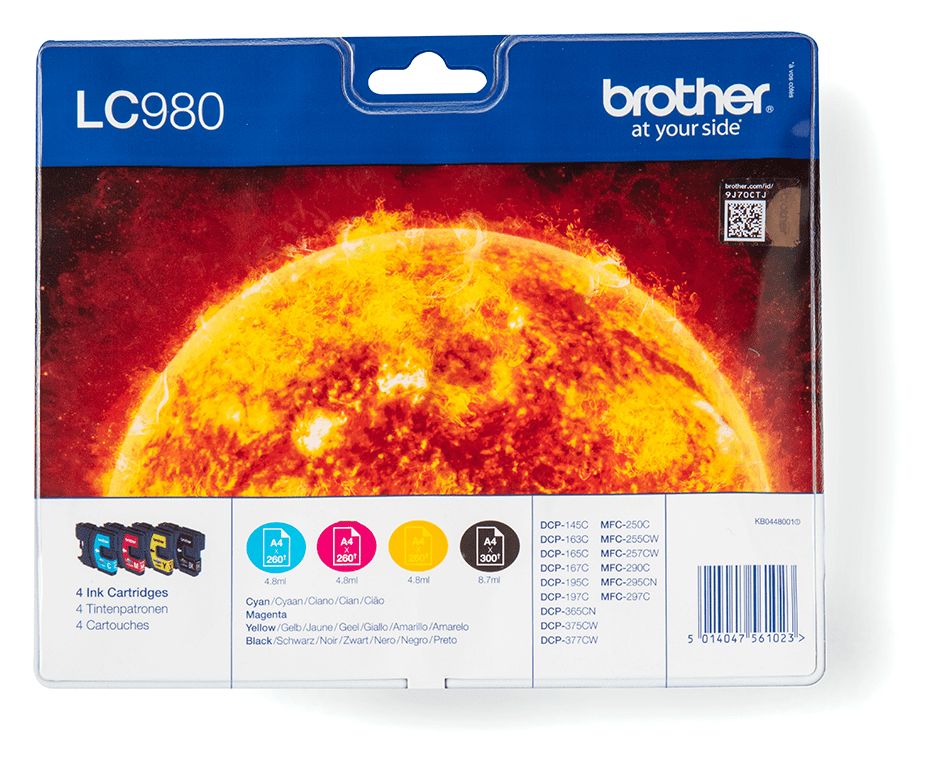 LC-980VALBPDR originale Druckerpatronen Schwarz, Cyan, Magenta, Gelb 300 Seiten 