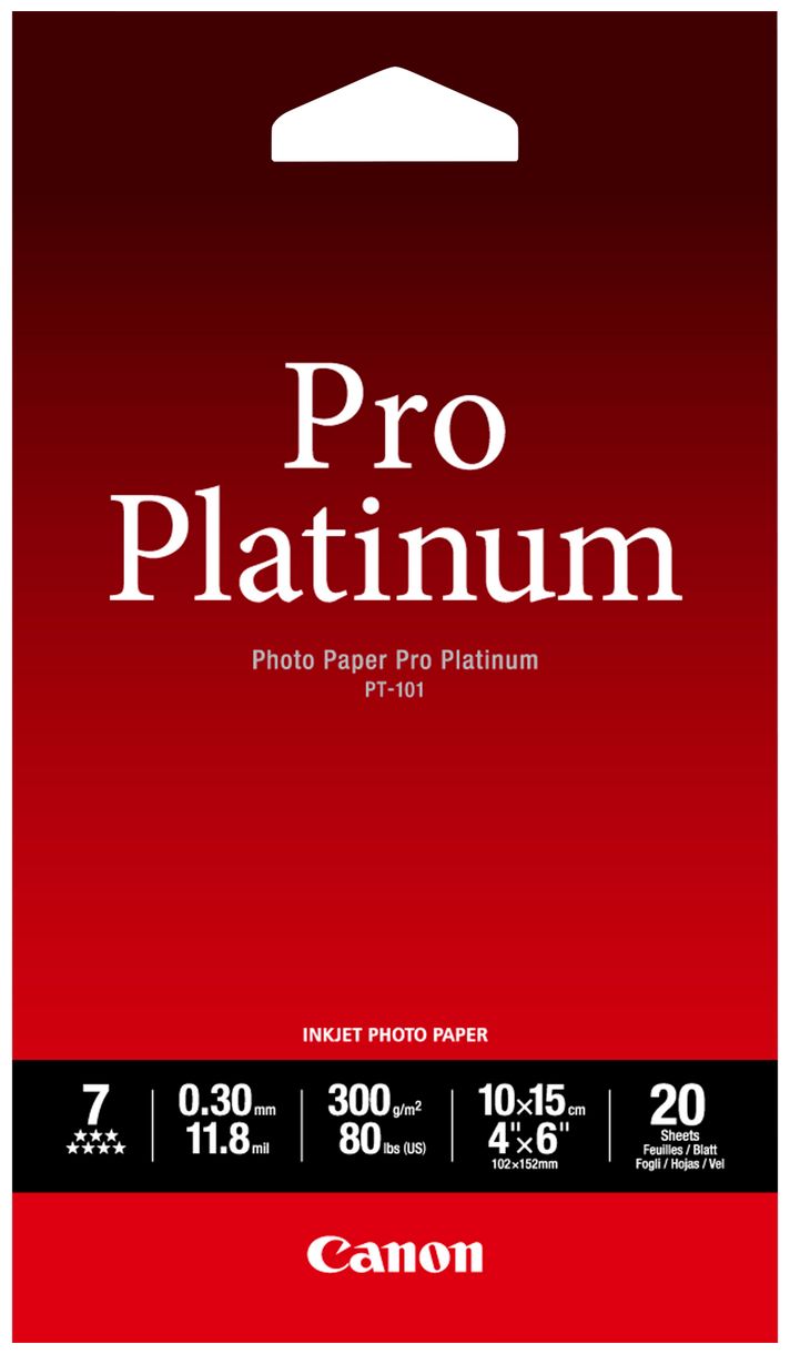 PT-101 Pro Platinum Fotopapier 10x15 cm – 20 Blatt 