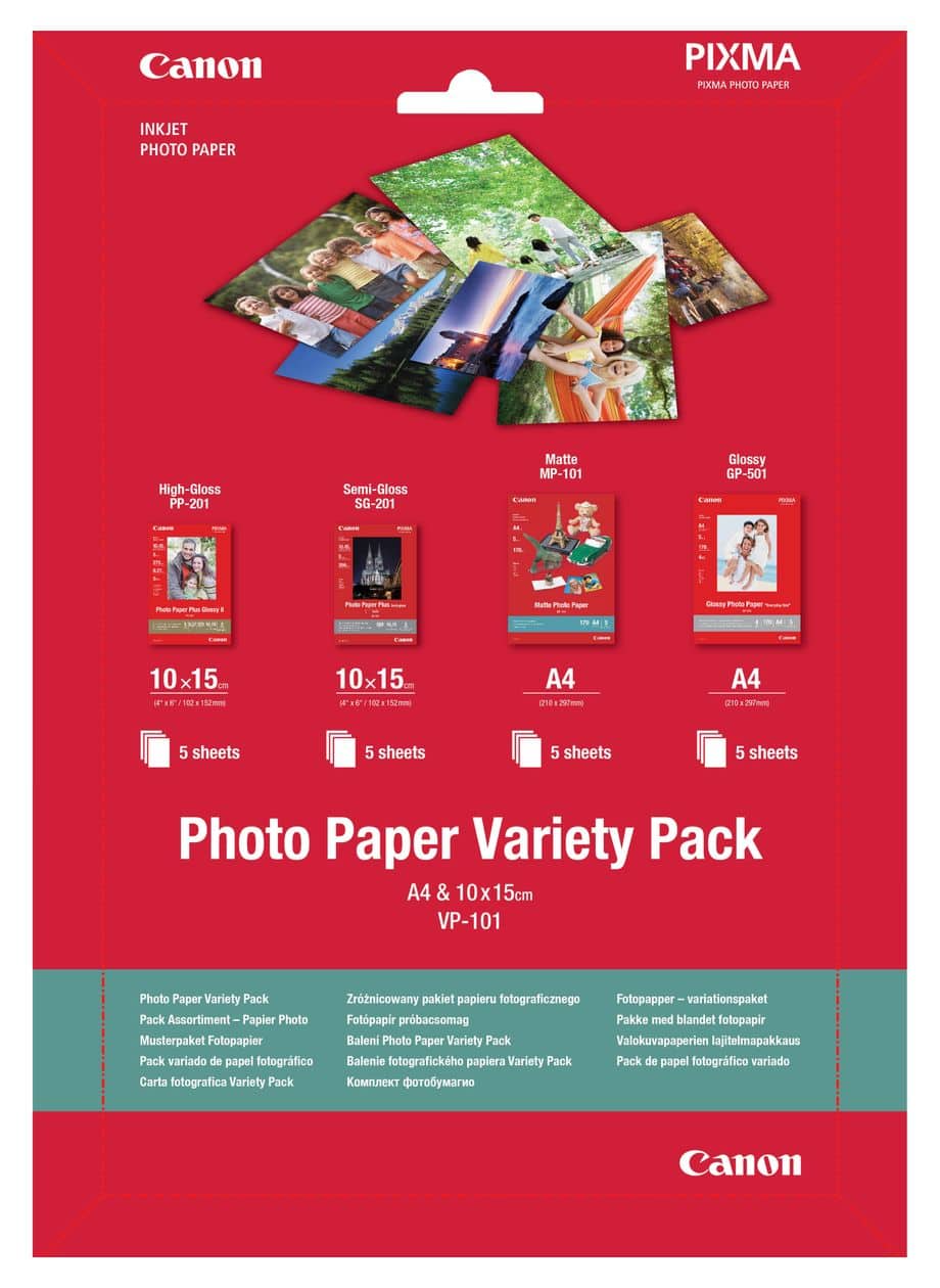 VP-101 Fotopapier Musterpaket Postkarte und A4 – 20 Blatt 