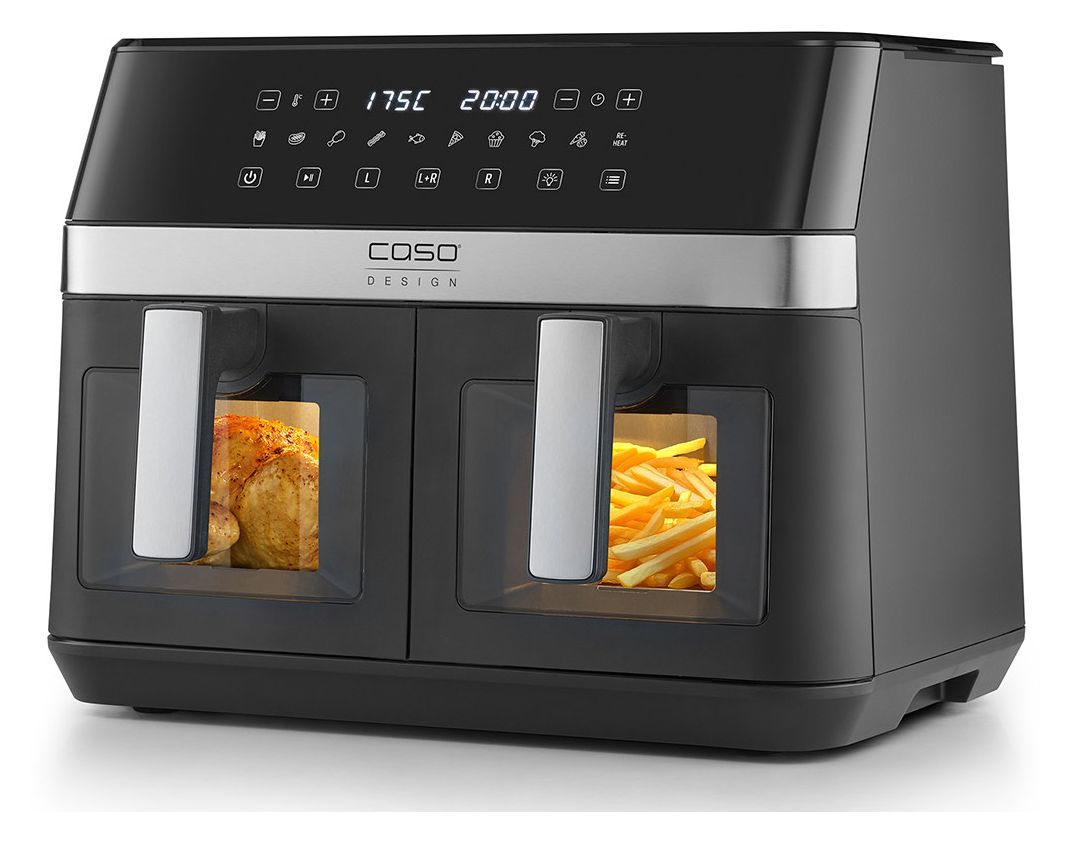 3186 AirFry DuoChef Doppel Heißluftfritteuse 14 l 2200 W  (Schwarz, Silber) 