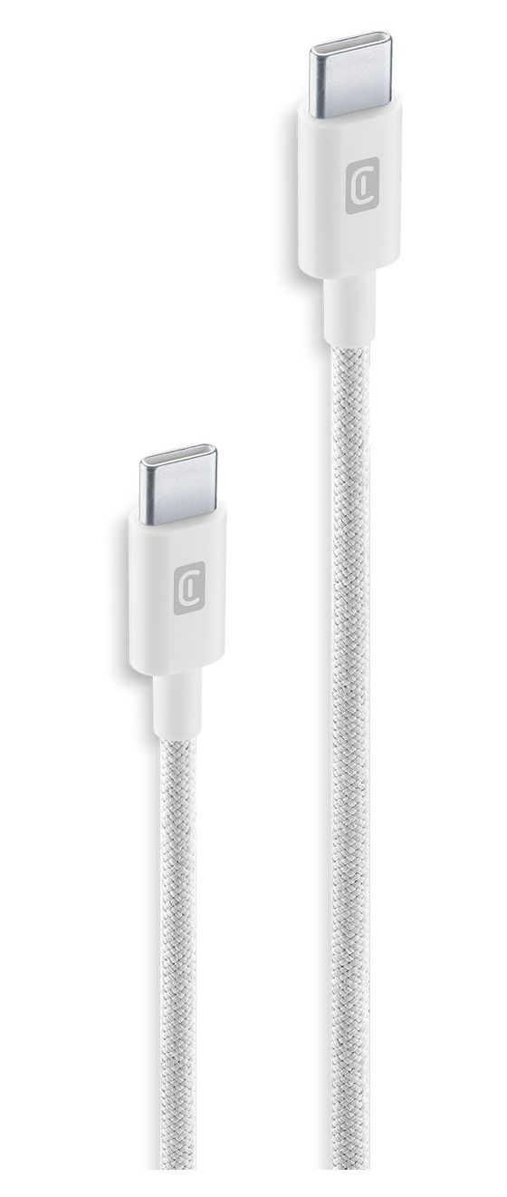 Braided Data Cable Rundkabel USB C auf USB C Männlich bis 60 W 0,6 m  (Weiß) 