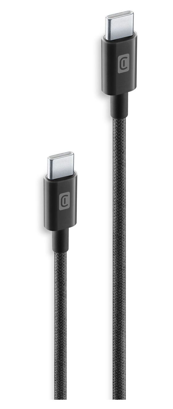 Braided Data Cable Rundkabel USB C auf USB C Männlich bis 60 W 0,6 m  (Schwarz) 