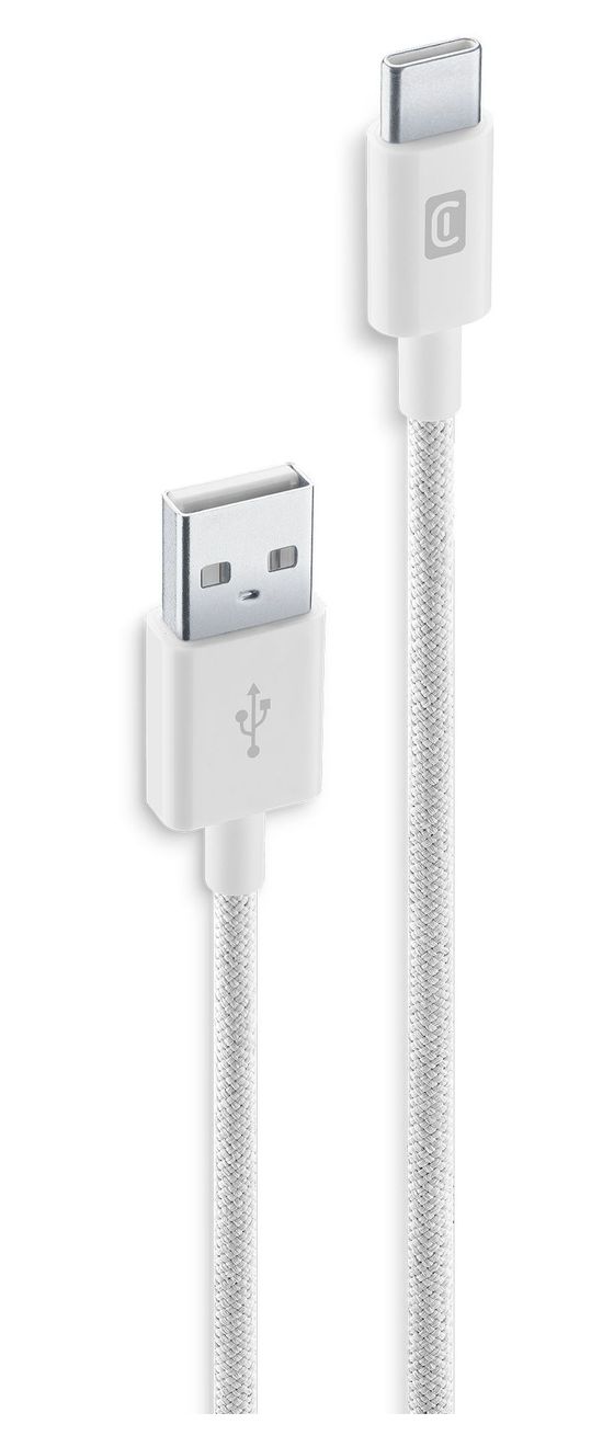 Braided Data Cable Rundkabel USB A auf USB C Männlich bis 15 W 1,5 m  (Weiß) 