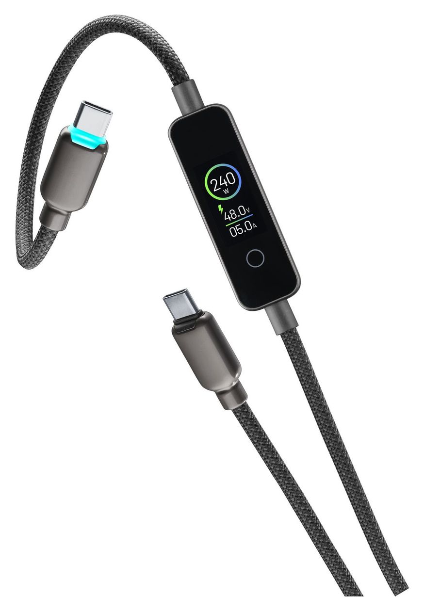 Data Cable Powerview IQ Rundkabel USB C auf USB C Männlich bis 240 W 1,2 m  (Schwarz) 