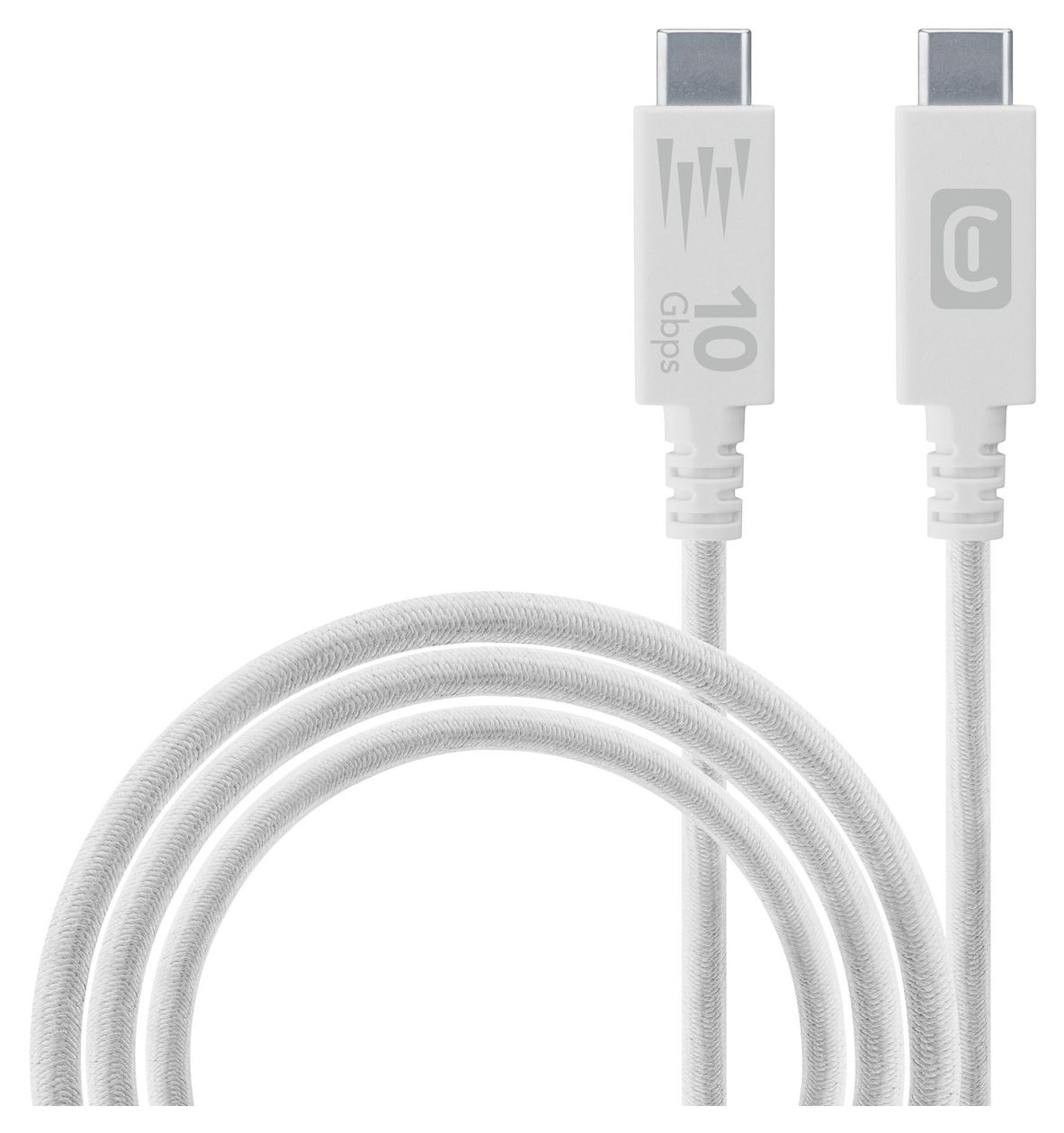 Fast Transfer 10 Gbit/s Rundkabel USB C auf USB C Männlich bis 100 W 1,5 m  (Weiß) 