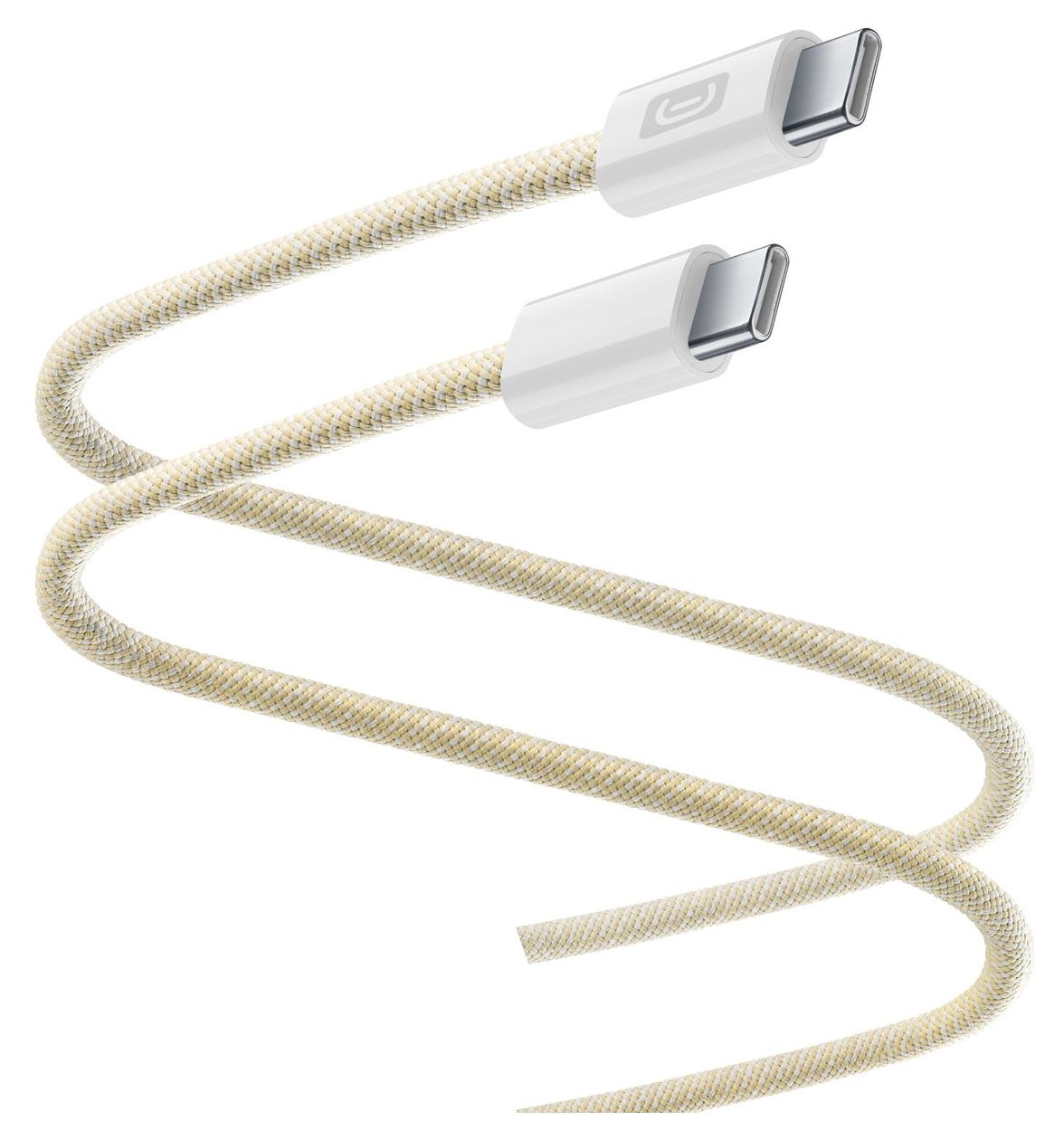 Flexforce Cable Rundkabel USB C auf USB C Männlich bis 60 W 2 m  (Gelb) 