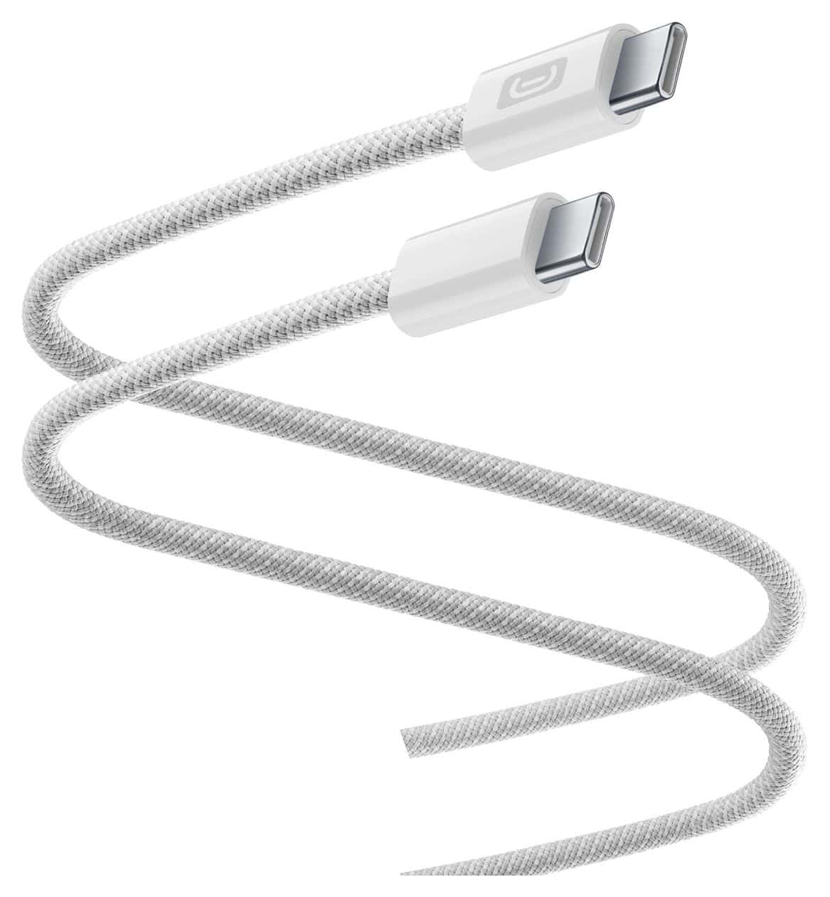 Flexforce Cable Rundkabel USB C auf USB C Männlich bis 60 W 2 m  (Weiß) 