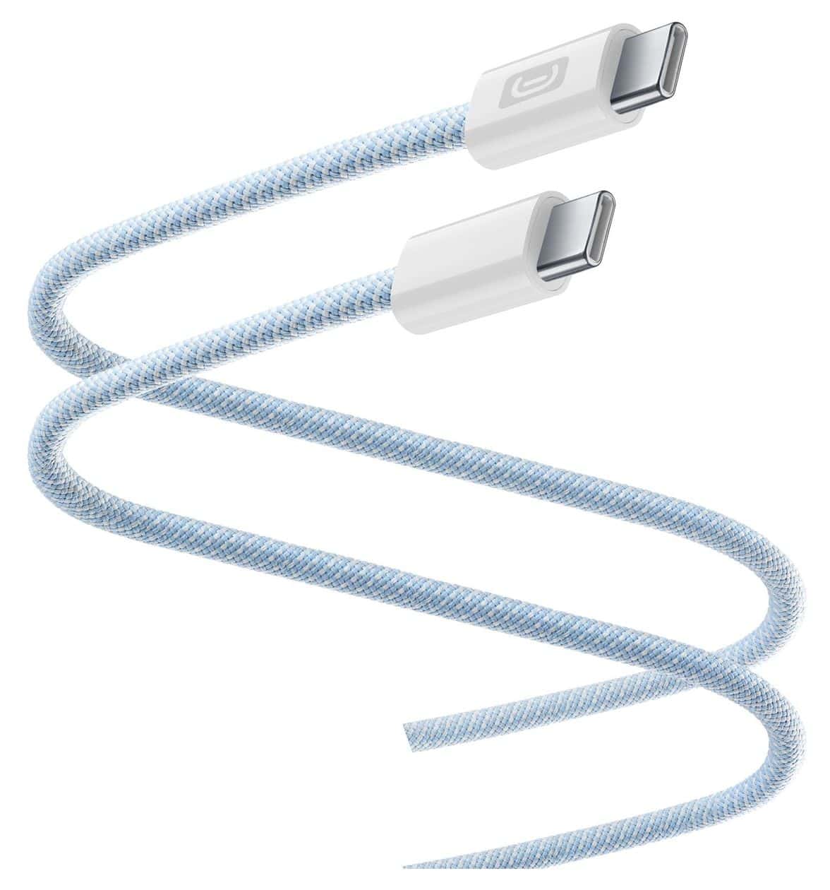 Flexforce Cable Rundkabel USB C auf USB C Männlich bis 60 W 2 m  (Blau) 