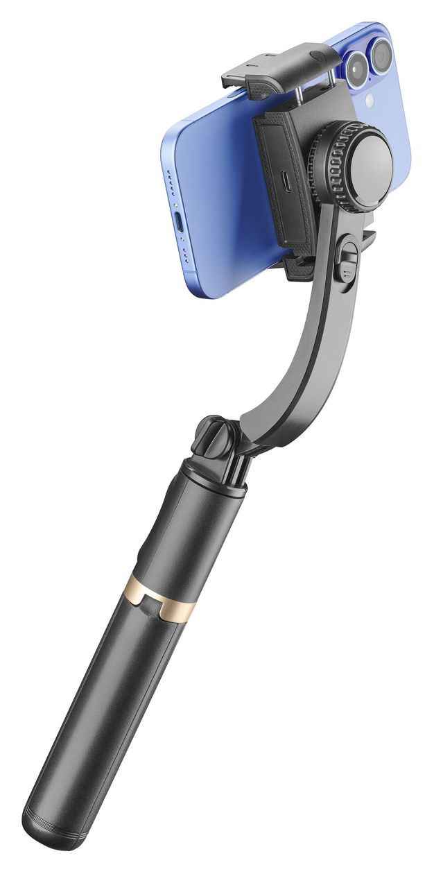 Freemotion Video-Stabilisator-Gimbal für Smartphones 70 mm Universal  (Schwarz) 