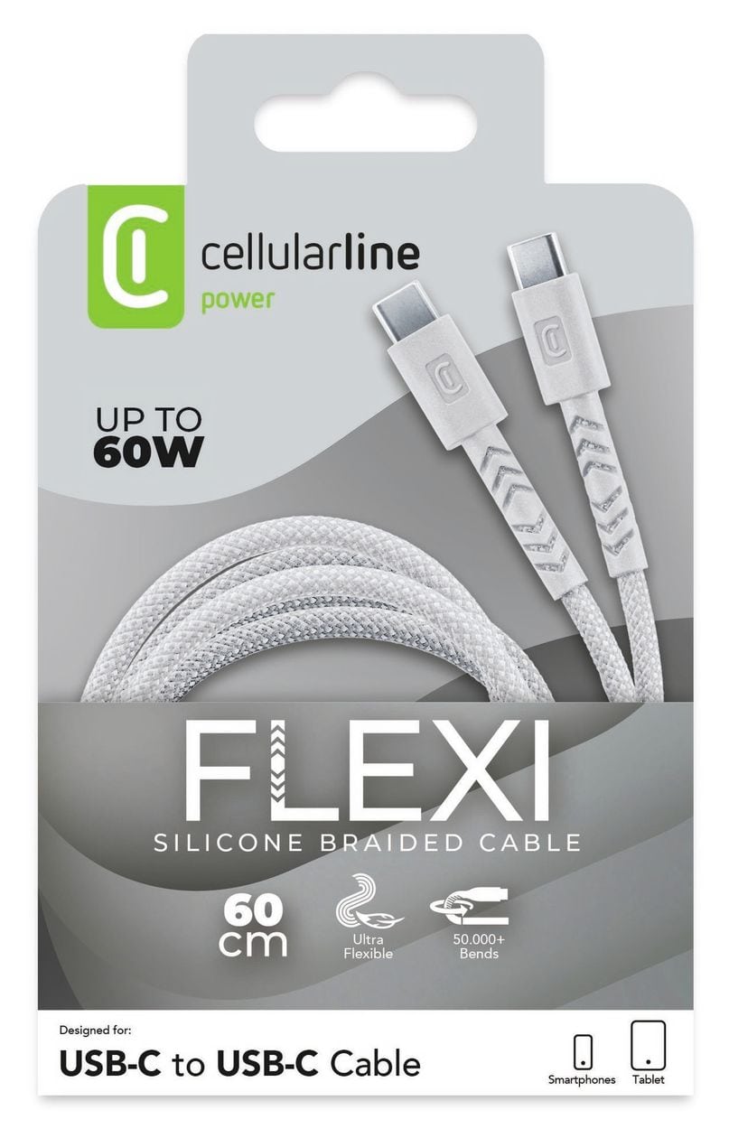 KABEL FLEXY 60CM 60W USB C to USB C WEISS 