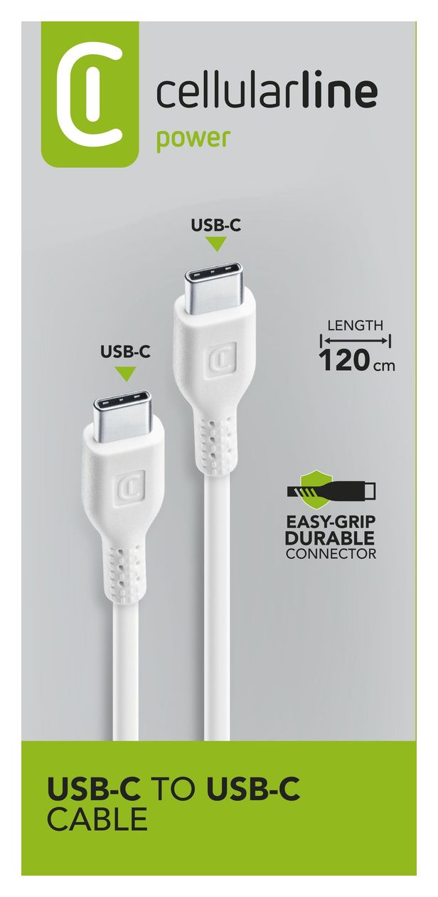 Power Cable USB C auf USB C Männlich bis 60 W 1,2 m  (Weiß) 