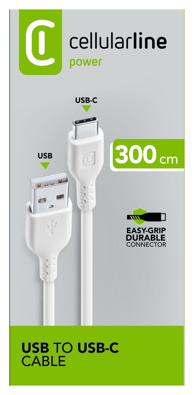 Power Cable USB A auf USB C Männlich bis 15 W 3 m  (Weiß) 